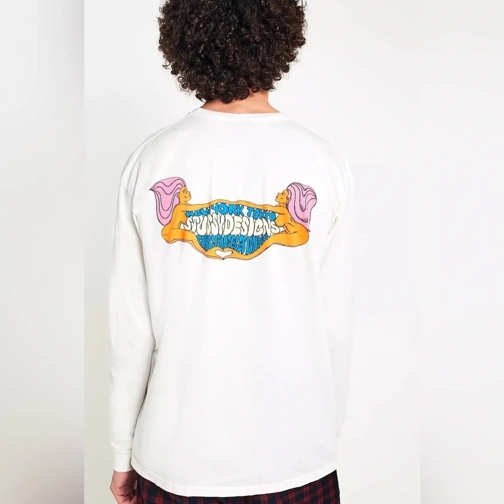 NWT Stussy Hippie Swing Pigment Dye Long-Sleeve T-Shirt Size Small